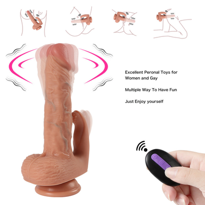 20 realísticos vibrador de empurrão de vibração, rotação adulta de Toy For Women 7 do sexo
